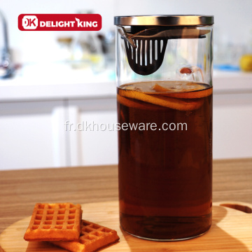 Pichet à eau en verre pour jus de boisson au thé